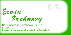 ervin krchnavy business card